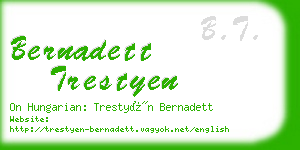 bernadett trestyen business card